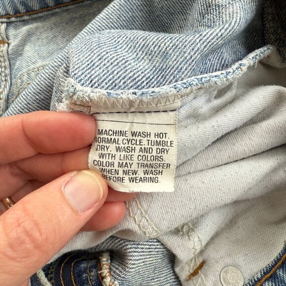 Vintage 80s Levi’s 517 Orange Tab Jeans | 32x33 Cropped | Distressed - Picture 5 of 11